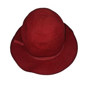 Effanem Red Crusher Fedora Hat Sz 7  1/8 WLP 4384 100% Wool vintage